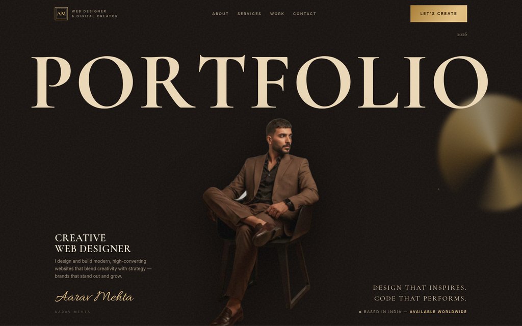 Opening screen of template 19 — Aarav Mehta