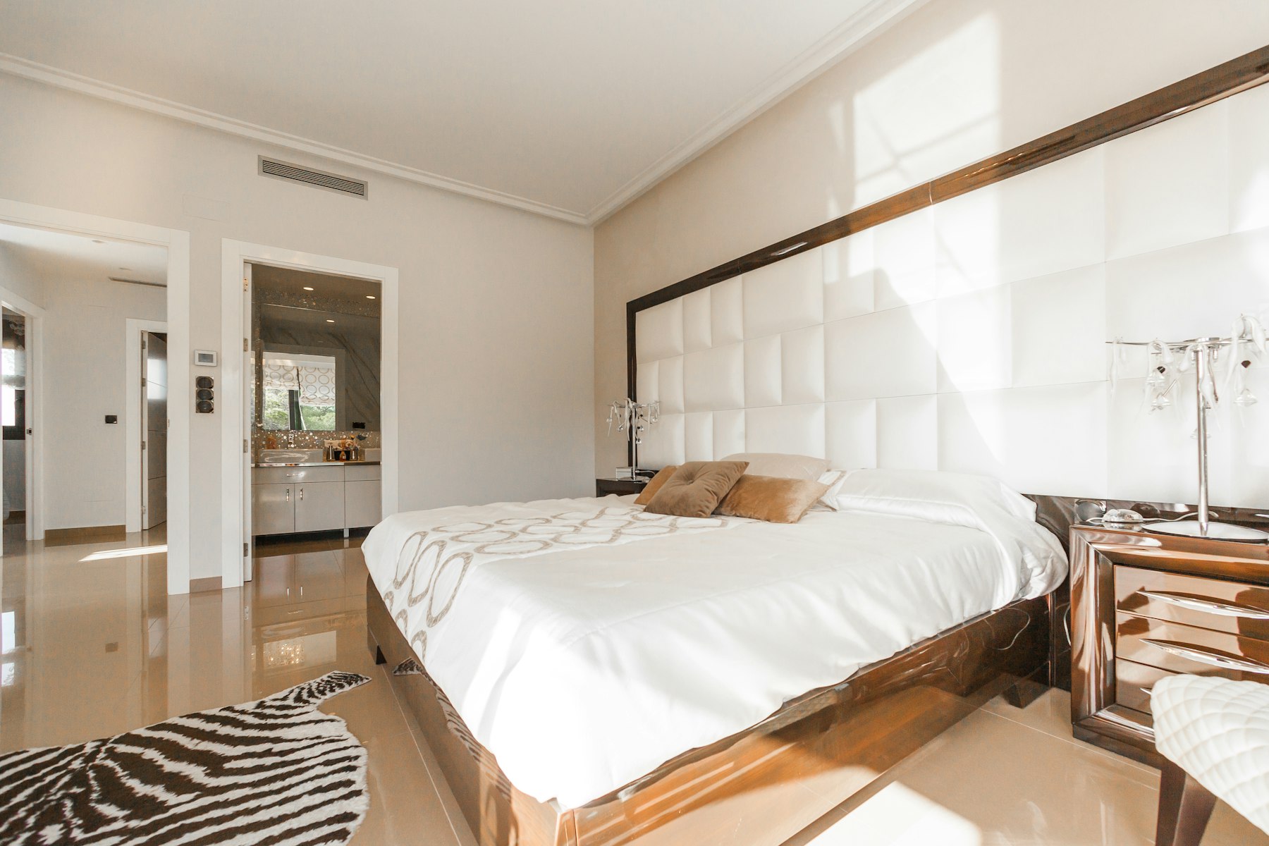 Penthouse bedroom in morning light