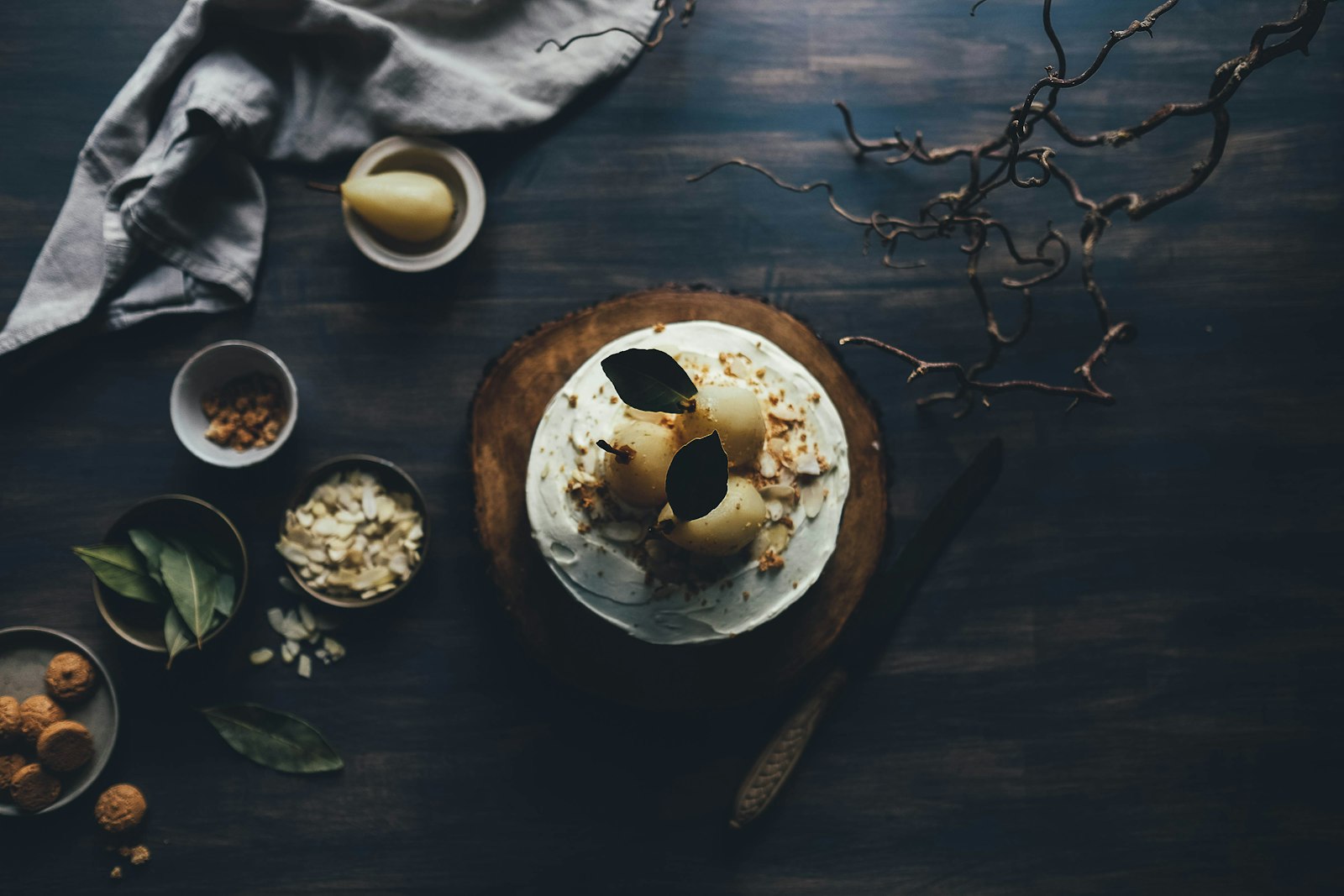 Poached pear dessert