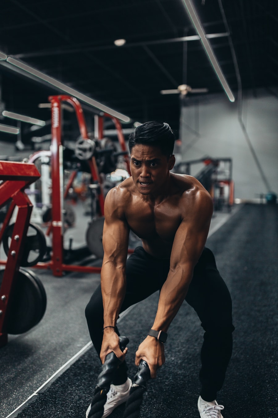 Coach Dorian training with a kettlebell